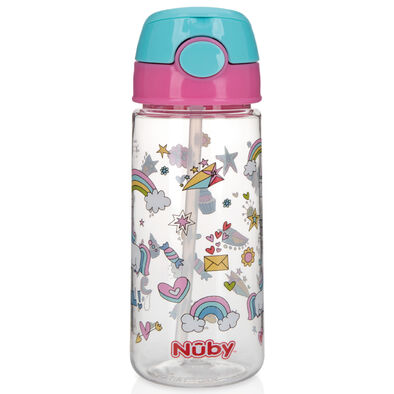 Nuby 532Ml No-Spill Unicorn Straw Bottle