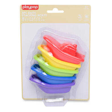 playpop 5Pc Bath Stacking Boats