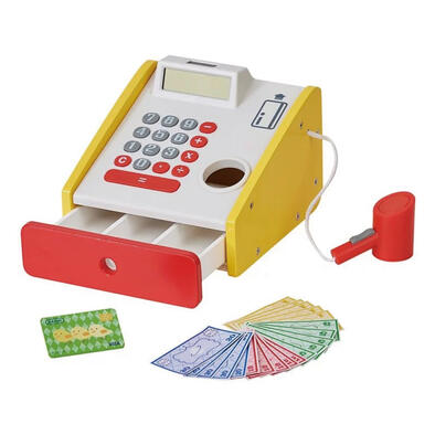 Teamson 小老闆木製聲光收銀機玩具組(附玩具鈔+信用卡)