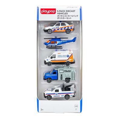 playpop 城市警察合金車5件組